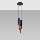 Sollux Loopez Pendant Light in Steel with GU10 Fitting – Modern Design Home Lighting, Black, Copper