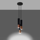 Sollux Loopez Pendant Light in Steel with GU10 Fitting – Modern Design Home Lighting, Black, Copper