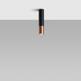 Sollux Loopez Ceiling Light in Steel with GU10 Fitting – Modern Design Home Lighting, Black, Copper