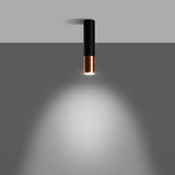 Sollux Loopez Ceiling Light in Steel with GU10 Fitting – Modern Design Home Lighting, Black, Copper