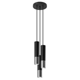 Sollux Loopez Pendant Light in Steel with GU10 Fitting – Modern Design Home Lighting, Black, Chrome