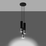 Sollux Loopez Pendant Light in Steel with GU10 Fitting – Modern Design Home Lighting, Black, Chrome