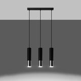 Sollux Loopez Pendant Light in Steel with GU10 Fitting – Modern Design Home Lighting, Black, Chrome