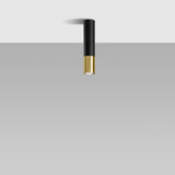 Sollux Loopez Ceiling Light in Steel with GU10 Fitting – Modern Design Home Lighting, Black, Gold