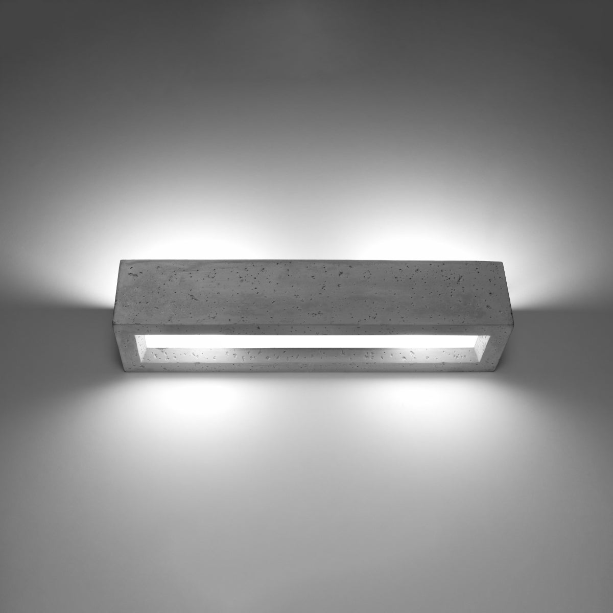 Sollux Lighting Vega Concrete & Glass Wall Lamp with 2 E27 Lights – Modern Design, Grey