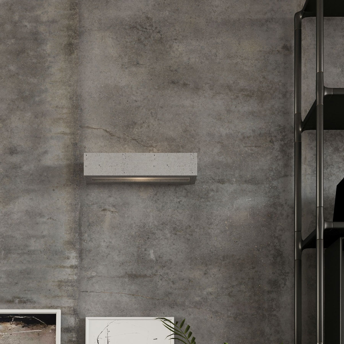 Sollux Lighting Vega Concrete & Glass Wall Lamp with 2 E27 Lights – Modern Design, Grey