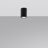 Sollux Lighting Lagos Steel Ceiling Lamp with GU10 Light – Compact Modern Design, Black