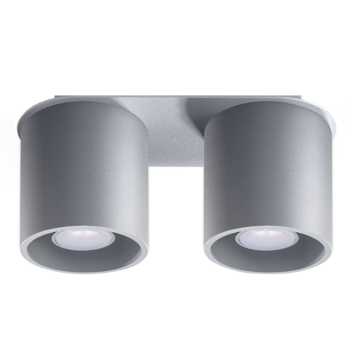 Sollux Lighting Orbis Aluminium Ceiling Lamp with 2 GU10 Spotlights – Modern Design, Grey