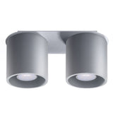 Sollux Lighting Orbis Aluminium Ceiling Lamp with 2 GU10 Spotlights – Modern Design, Grey