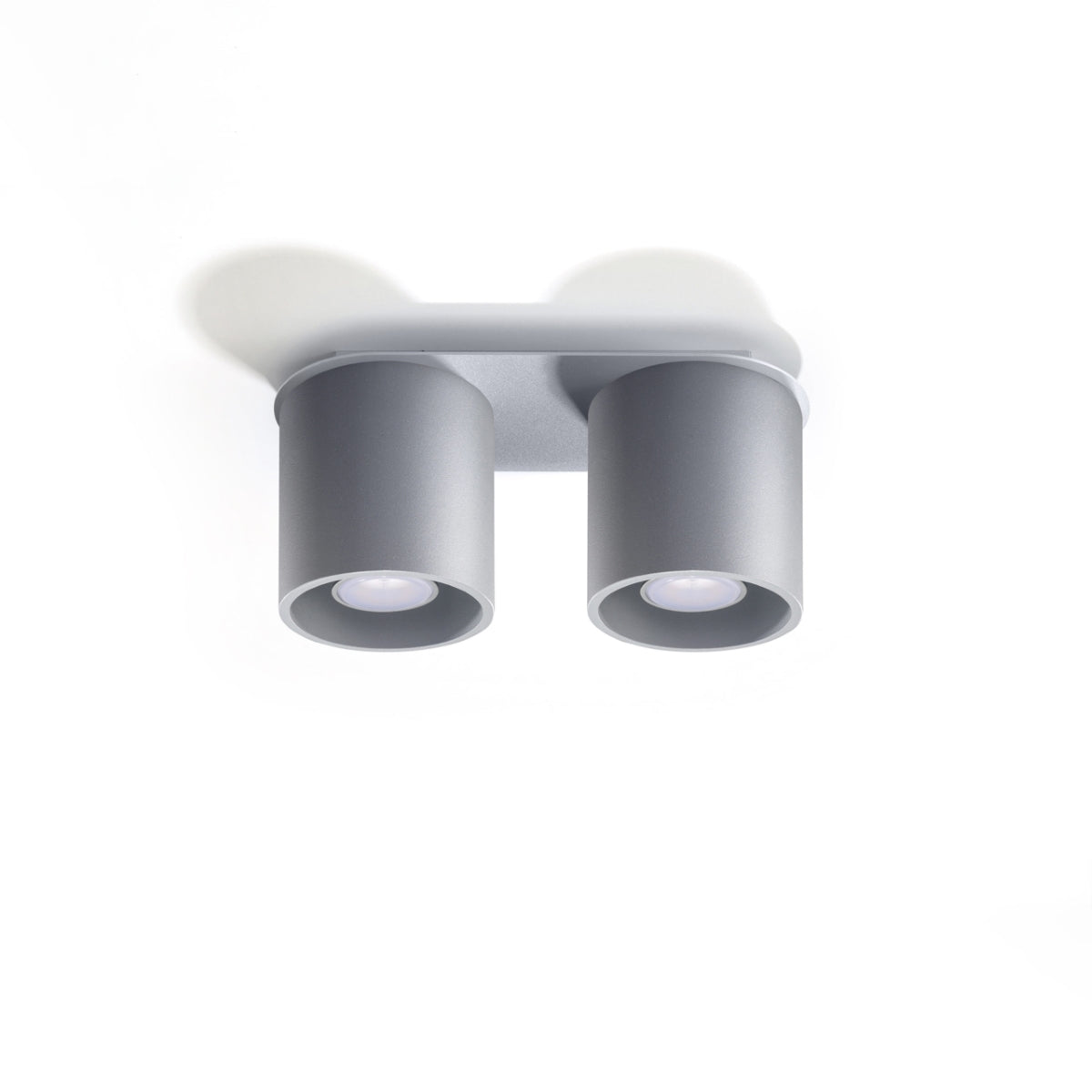 Sollux Lighting Orbis Aluminium Ceiling Lamp with 2 GU10 Spotlights – Modern Design, Grey
