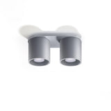 Sollux Lighting Orbis Aluminium Ceiling Lamp with 2 GU10 Spotlights – Modern Design, Grey