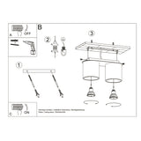 Sollux Lighting Orbis Aluminium Ceiling Lamp with 2 GU10 Spotlights – Modern Design, Grey