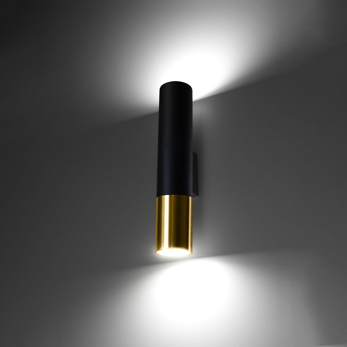 Sollux Lighting Loopez Steel Wall Lamp with 2 GU10 Lights – Modern Design, Black & Gold