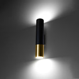 Sollux Lighting Loopez Steel Wall Lamp with 2 GU10 Lights – Modern Design, Black & Gold