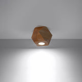 Sollux Lighting Woody Wood Ceiling Lamp with GU10 Light – Scandinavian Design, Natural Wood
