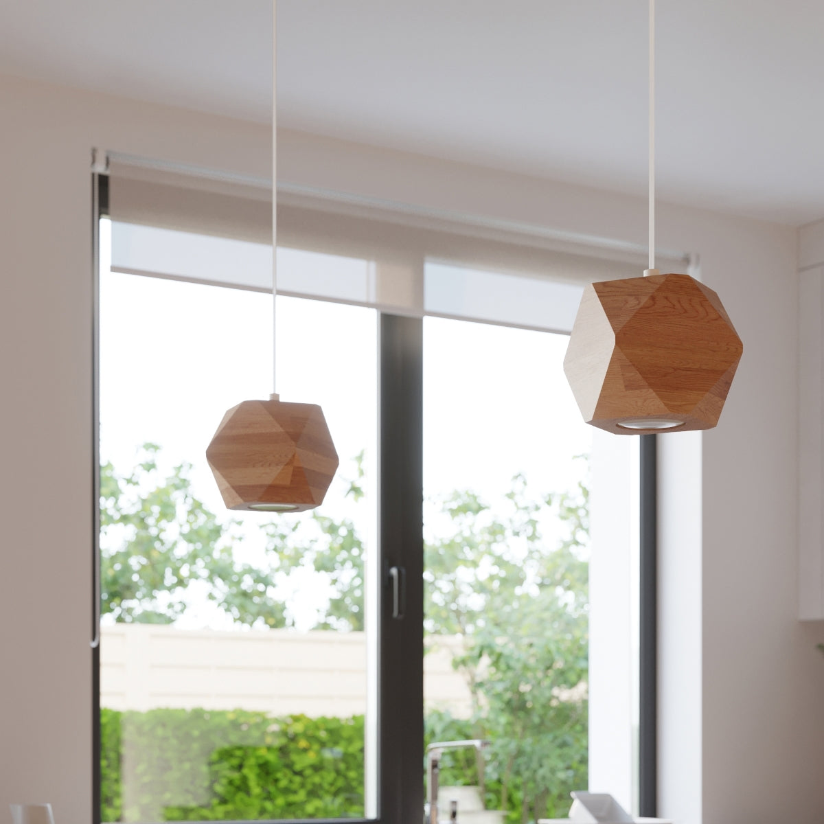 Sollux Lighting Woody Wood Ceiling Lamp with GU10 Light – Scandinavian Design, Natural Wood