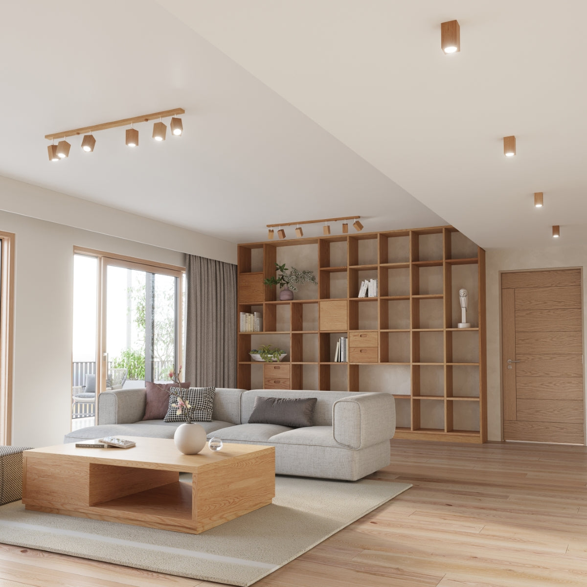 Keke Scandinavian Wood Ceiling Light, GU10