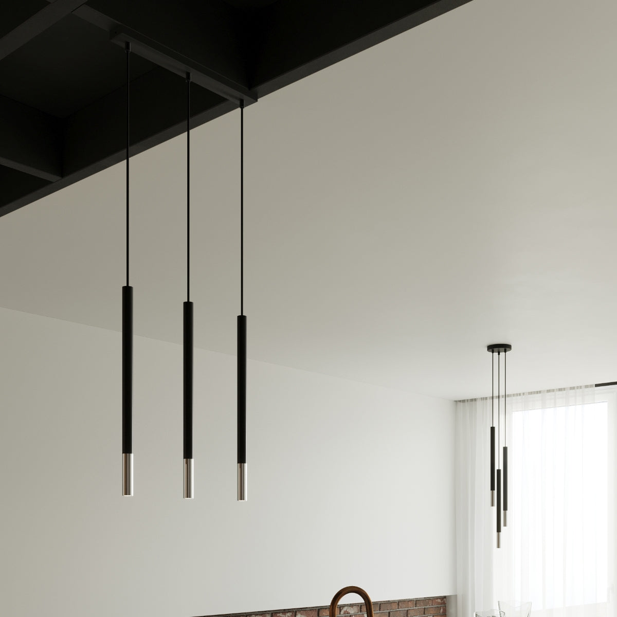 Sollux Lighting Mozaica Steel Pendant Lamp with G9 Light – Modern Design, Black & Chrome