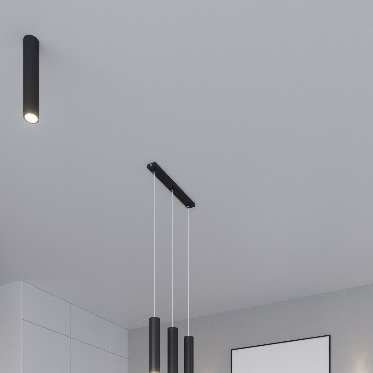 Sollux Lighting Lagos Steel Pendant Lamp with 3 GU10 Lights – Modern Design, Black