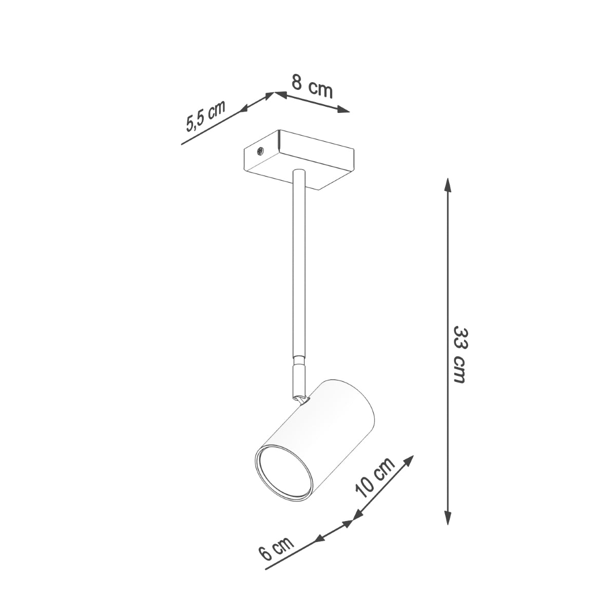 Sollux Norano Ceiling Lamp with Black Steel Finish, GU10 Fitting – Modern Ceiling Light