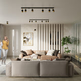 Sollux Nero Ceiling Lamp in Black and Gold Steel, GU10 Fitting – Modern Three-Light Ceiling Light