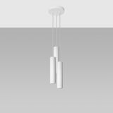 Sollux Lagos 3-Light Pendant Lamp with White Steel Finish, GU10 Fitting – Modern Ceiling Light