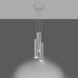 Sollux Lagos 3-Light Pendant Lamp with White Steel Finish, GU10 Fitting – Modern Ceiling Light