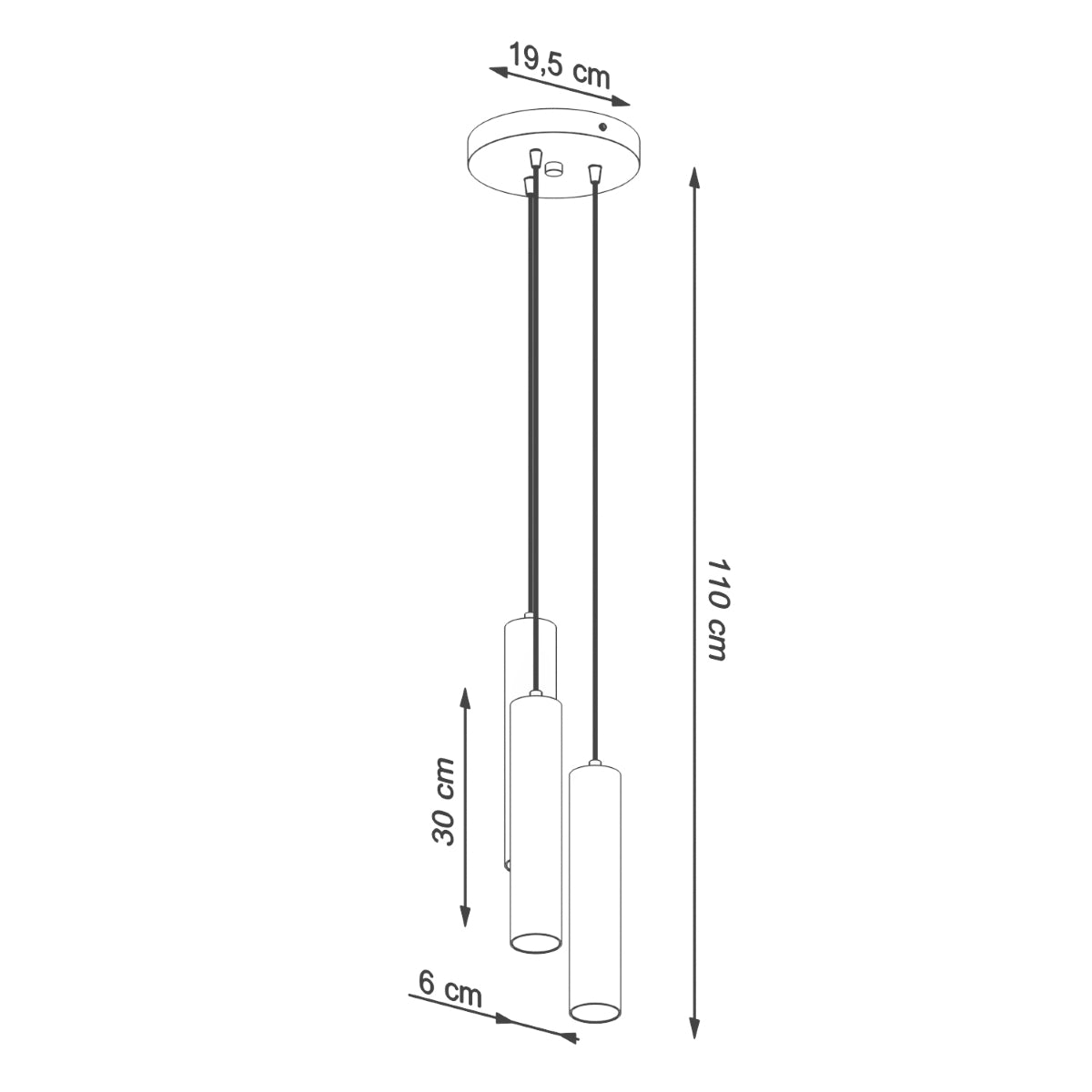 Sollux Lagos 3-Light Pendant Lamp with White Steel Finish, GU10 Fitting – Modern Ceiling Light