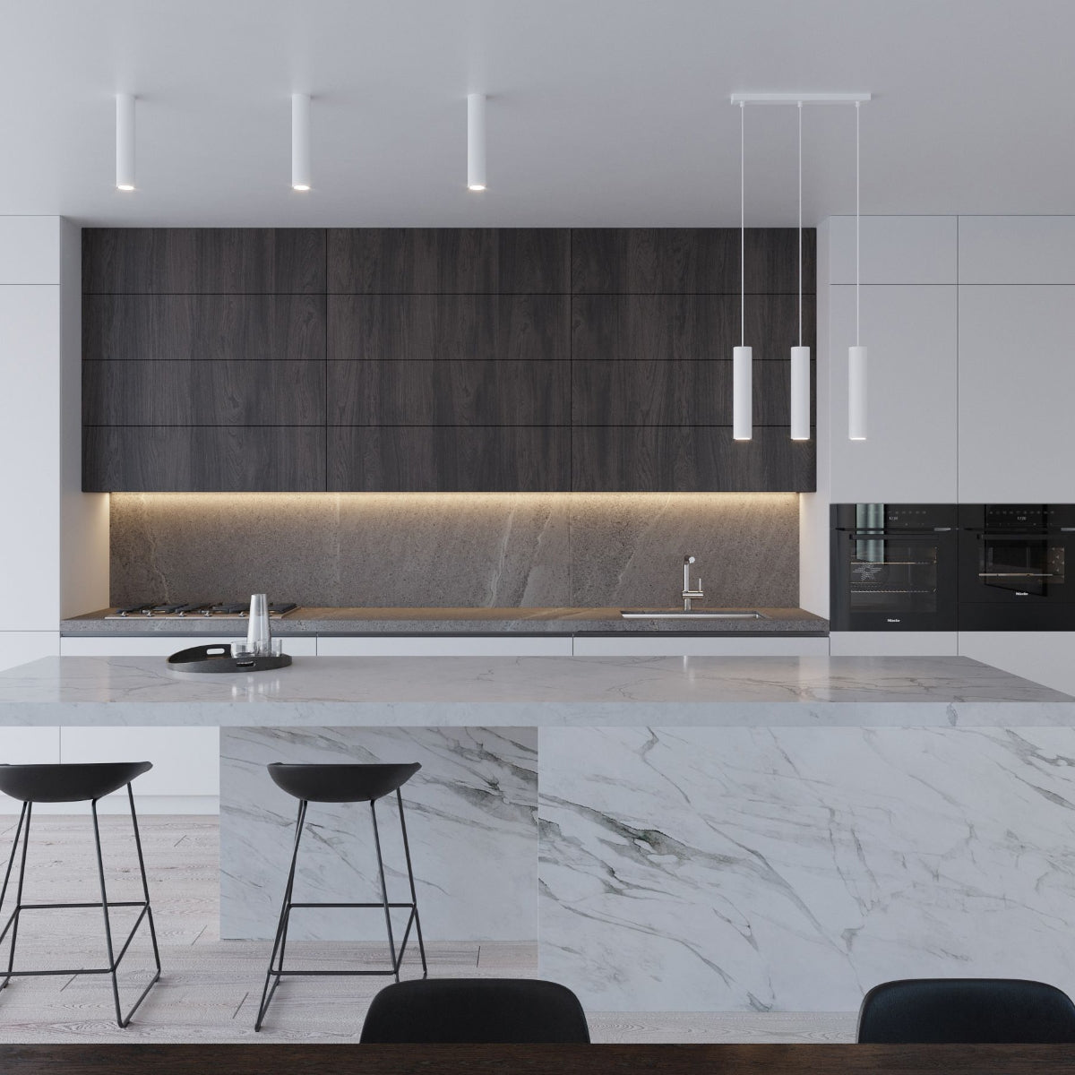 Sollux Lagos 3-Light Pendant Lamp with White Steel Finish, GU10 Fitting – Modern Ceiling Light