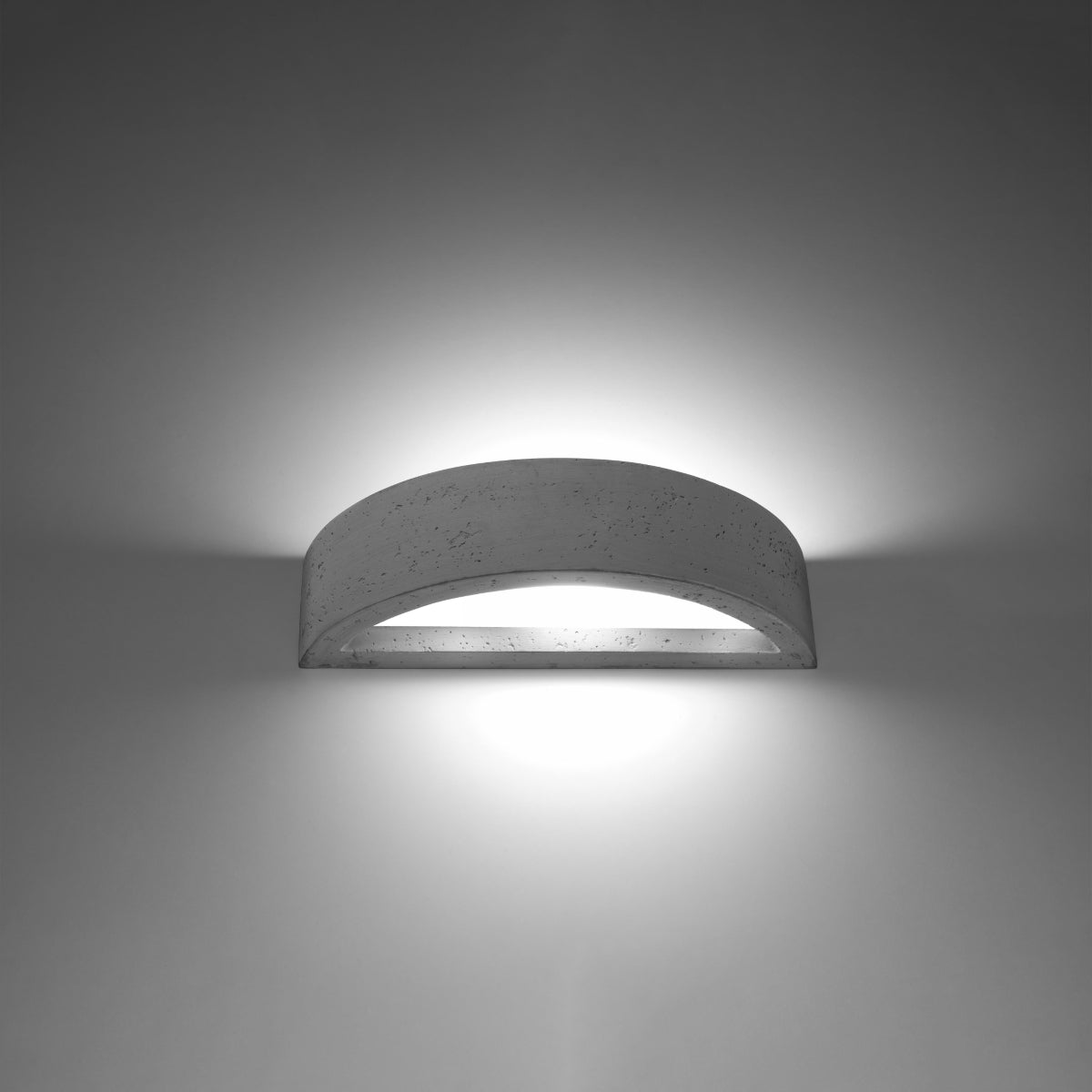 Sollux Lighting Atena Wall Lamp with Concrete and Glass Design, E27 – Modern Indoor Lighting, Grey
