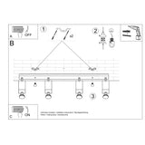 Merida Modern Steel Ceiling Light, GU10