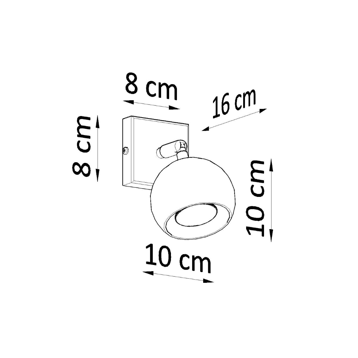 Sollux Oculare Wall Lamp with White Steel Finish, GU10 Fitting – Modern Wall Light