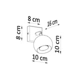 Sollux Oculare Wall Lamp with White Steel Finish, GU10 Fitting – Modern Wall Light