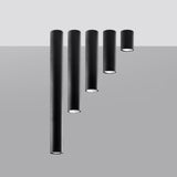 Sollux Lagos Ceiling Lamp with Black Steel Finish, GU10 Fitting – Modern Spotlight Ceiling Light
