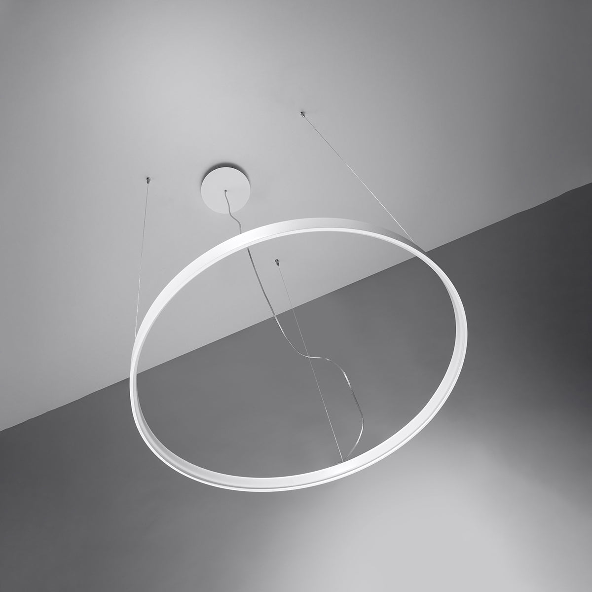 Rio Modern LED Chandelier in White Aluminium, 110cm – Warm White 3000K, 7820lm