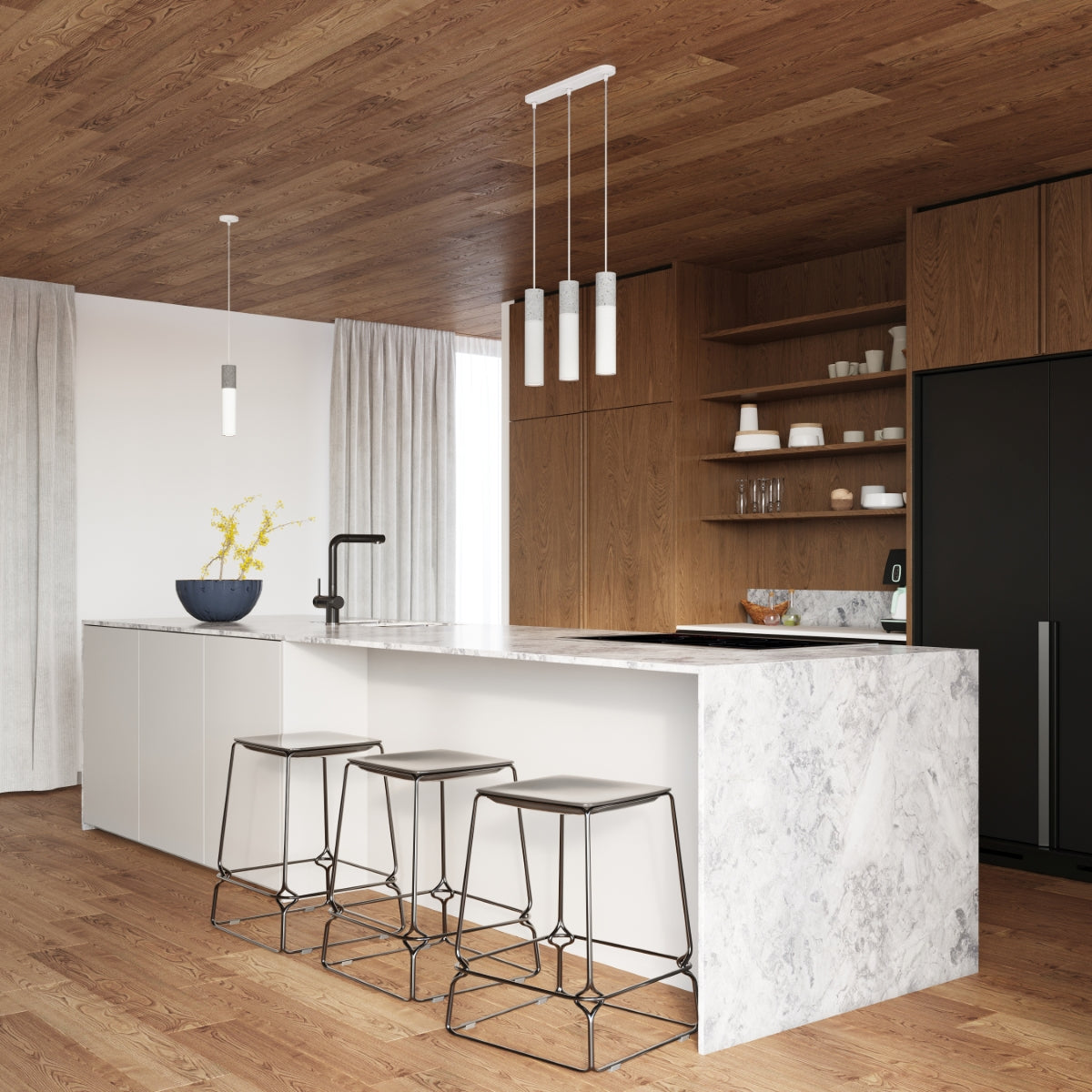 Borgio Steel & Concrete Pendant Light, GU10