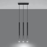 Sollux Mozaica 3-Light Pendant Lamp in Black and Chrome Steel, G9 Fitting – Modern Ceiling Light