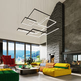 Nelya Modern LED Chandelier in Black Aluminium, 80cm – Neutral White 4000K, 5757lm