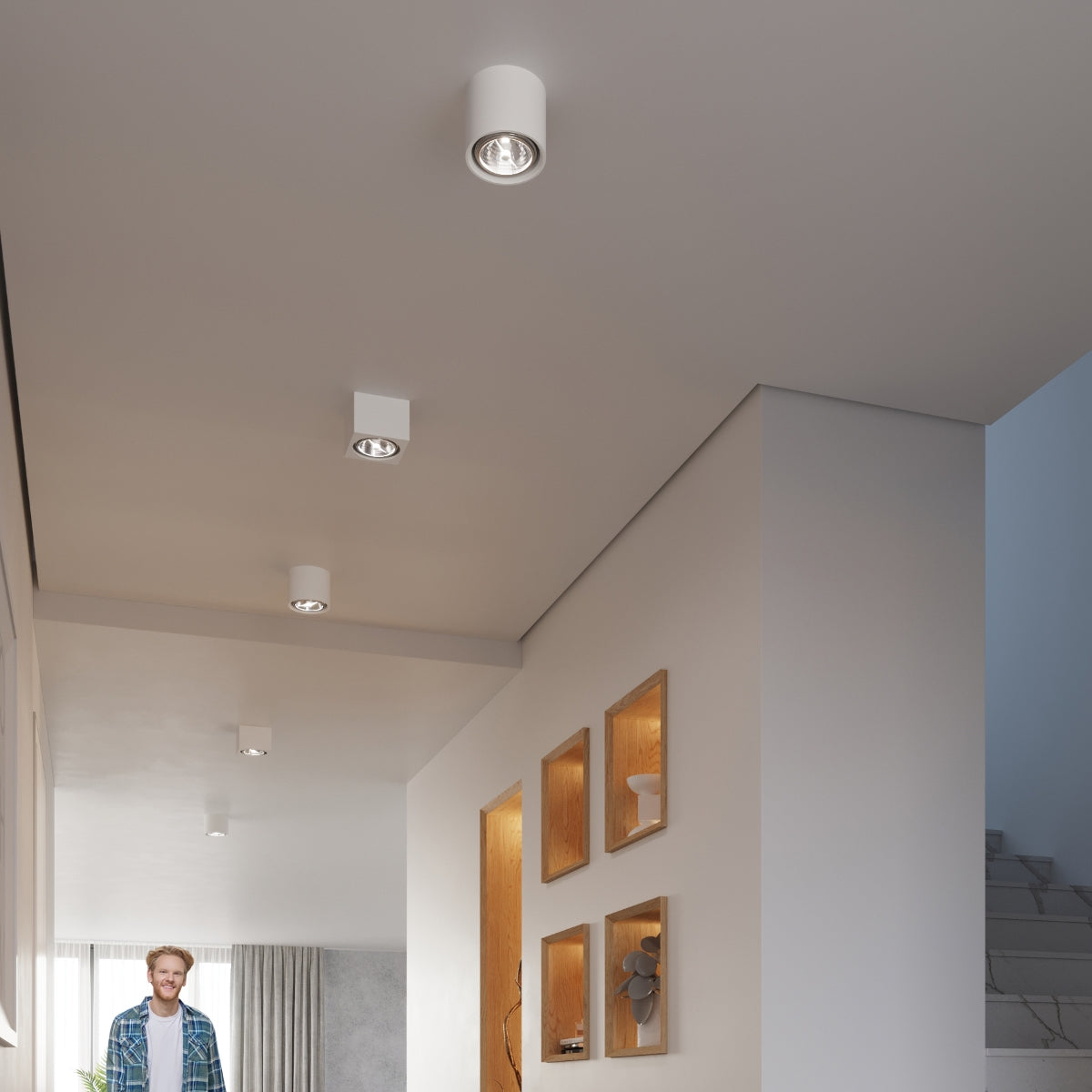 Sollux Seida Ceiling Lamp in White Ceramic, GU10/ES111 Fitting – Modern Ceiling Light