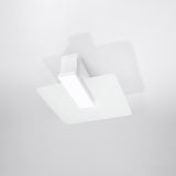 Sollux Lighting Lappo Ceiling Lamp with Wood and Glass Design, E27 – Scandinavian Style Light, White