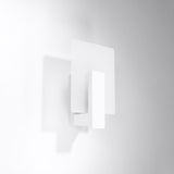 Sollux Lighting Lappo Wall Lamp with Wood and Glass Design, E14 – Scandinavian Style Light, White