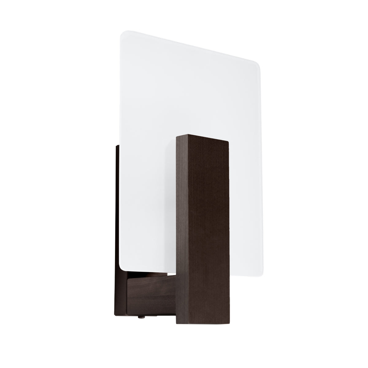 Sollux Lighting Lappo Wall Lamp with Wood and Glass Design, E14 – Scandinavian Style Light, Wenge
