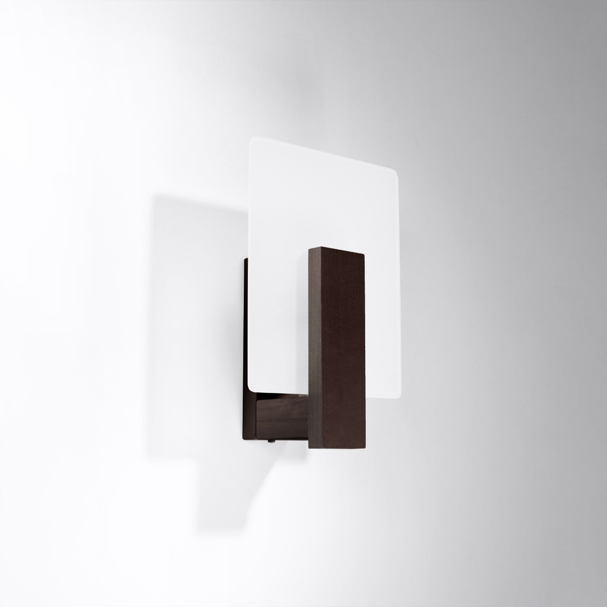Sollux Lighting Lappo Wall Lamp with Wood and Glass Design, E14 – Scandinavian Style Light, Wenge
