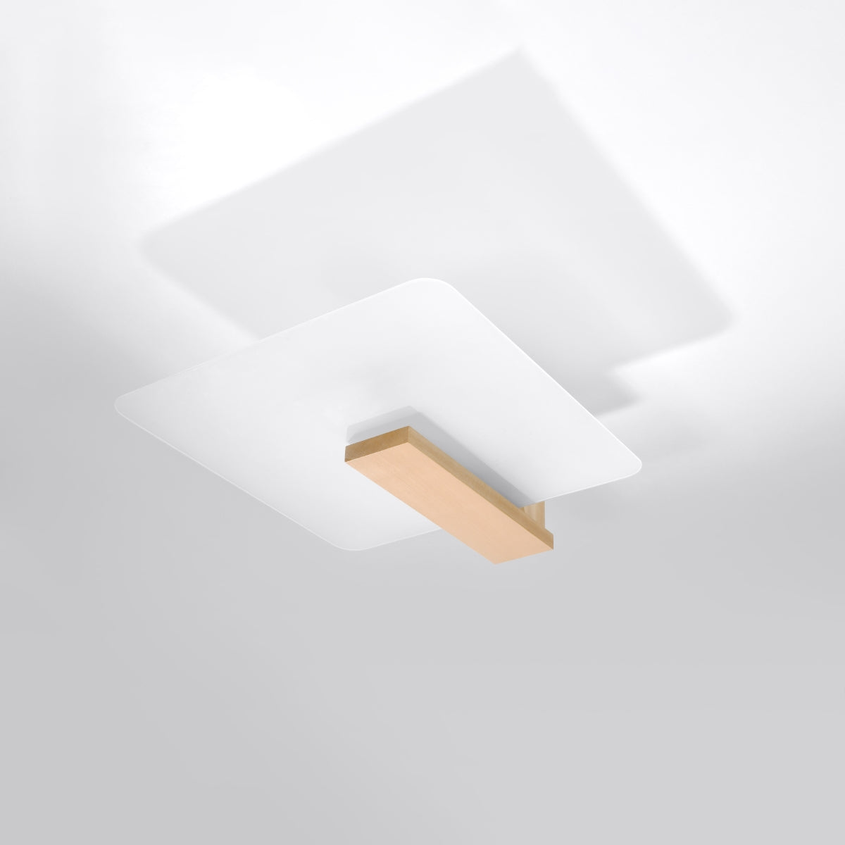 Sollux Lighting Lappo Ceiling Lamp with Wood and Glass Design, E27 – Scandinavian Style Light, Natural Wood