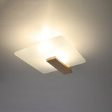 Sollux Lighting Lappo Ceiling Lamp with Wood and Glass Design, E27 – Scandinavian Style Light, Natural Wood