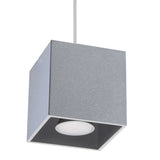Sollux Lighting Quad Aluminium Pendant Lamp with GU10 Fitting – Modern Hanging Light, Grey