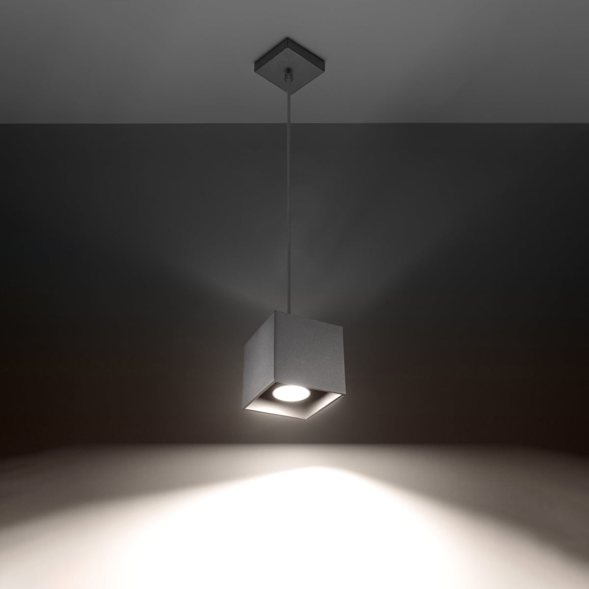 Sollux Lighting Quad Aluminium Pendant Lamp with GU10 Fitting – Modern Hanging Light, Grey