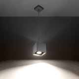 Sollux Lighting Quad Aluminium Pendant Lamp with GU10 Fitting – Modern Hanging Light, Grey
