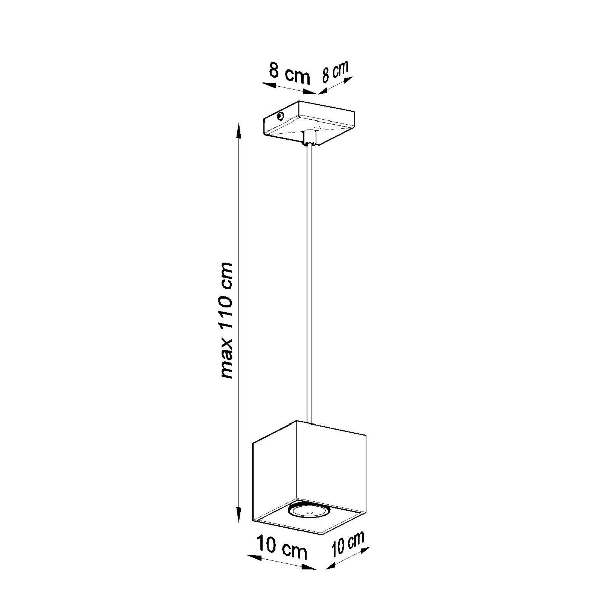 Sollux Lighting Quad Aluminium Pendant Lamp with GU10 Fitting – Modern Hanging Light, Grey