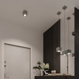 Sollux Lighting Quad Aluminium Pendant Lamp with GU10 Fitting – Modern Hanging Light, Grey